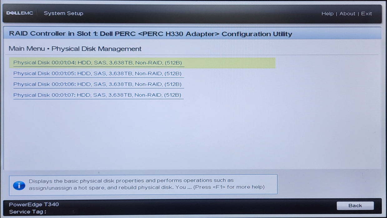 Dell Poweredge T340 8x3.5", Xeon E-2124, 4GB DDR4, 4x4TB SAS, PERC H330, 495W