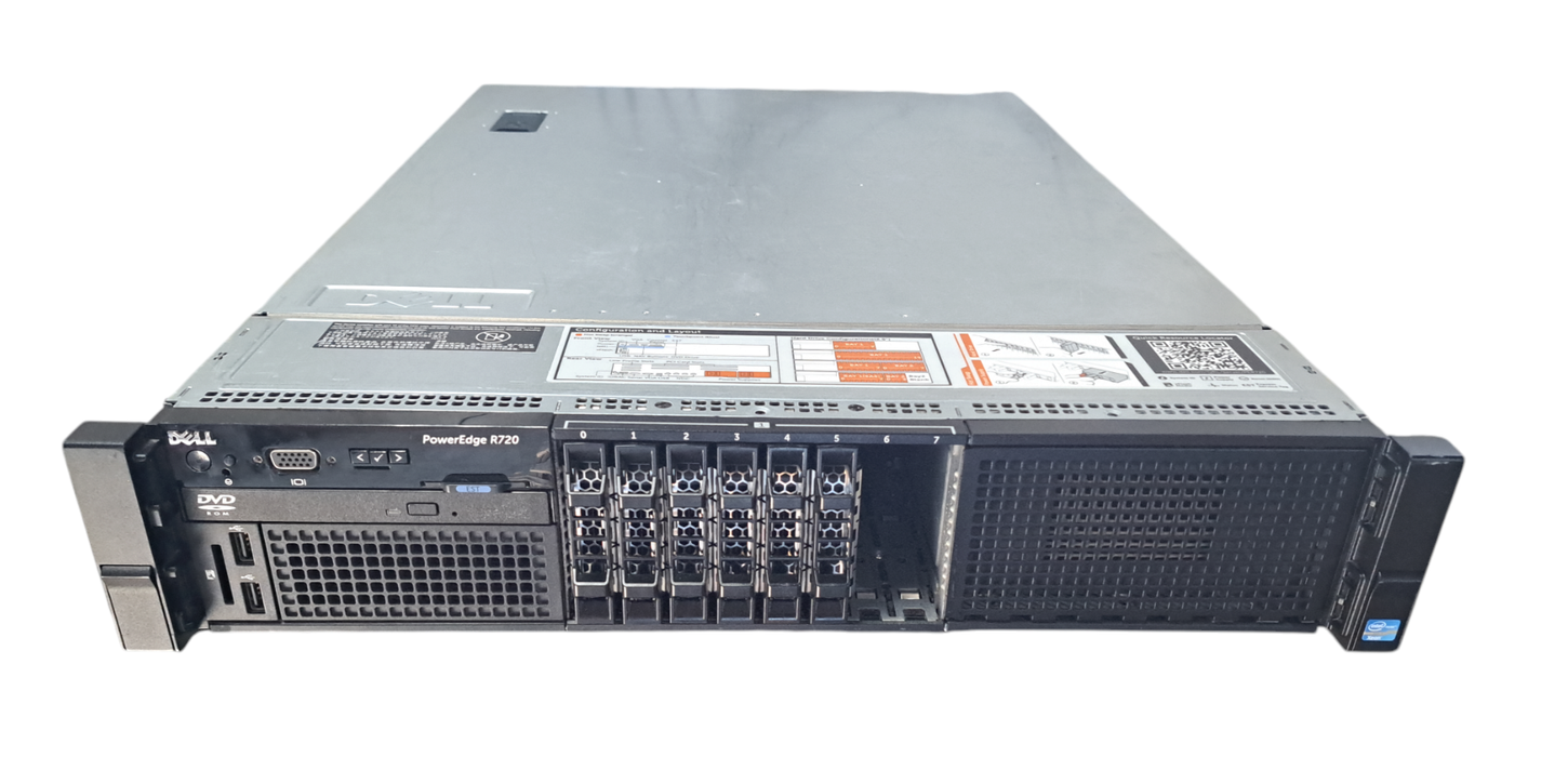 Dell PowerEdge R720 8x 2.5" | 2x E5-2697 V2 | 192GB DDR3 | 2x 1100W PSU | NO HDD