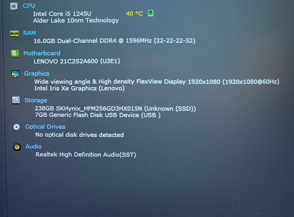 Lenovo ThinkPad L14 Gen 3 Core i5-1245U 1.60GHz 16GB RAM 256GB SSD
