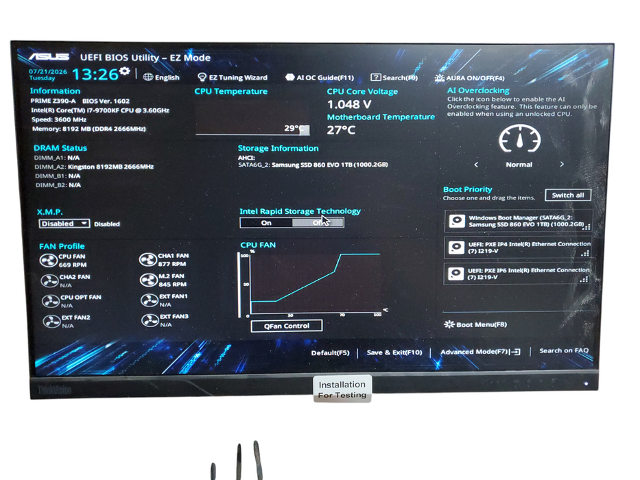 Custom PC Tower, ASUS Prime Z390-A, i7-9700KF, 8GB PC4, Nvidia P2200, No HDD/OS