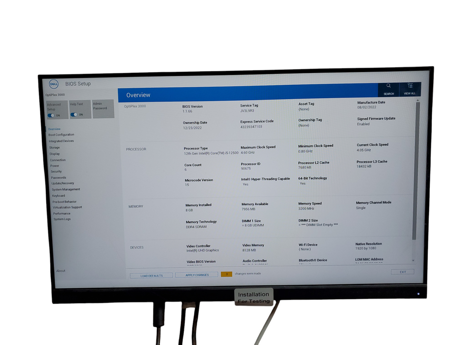 Dell OptiPlex 3000 SFF, i5-12500, 8GB DDR4, No HDD/OS
