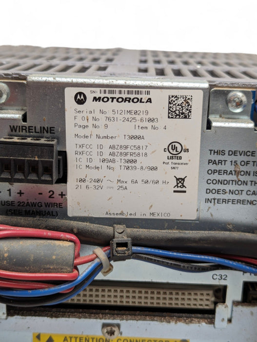Motorola T3000A MTR3000 Digital Radio Reapeater Base Station - Q