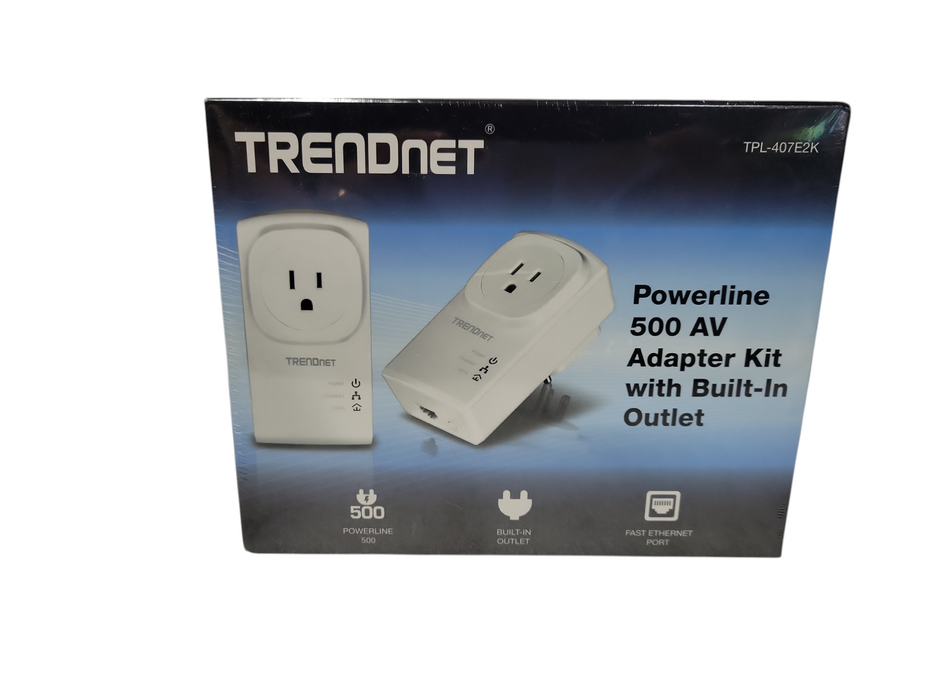 NEW TRENDnet TPL-407E2K 500 AV Compact Powerline Adapter Kit