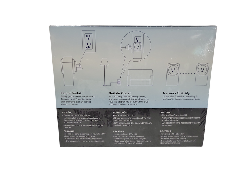 NEW TRENDnet TPL-407E2K 500 AV Compact Powerline Adapter Kit