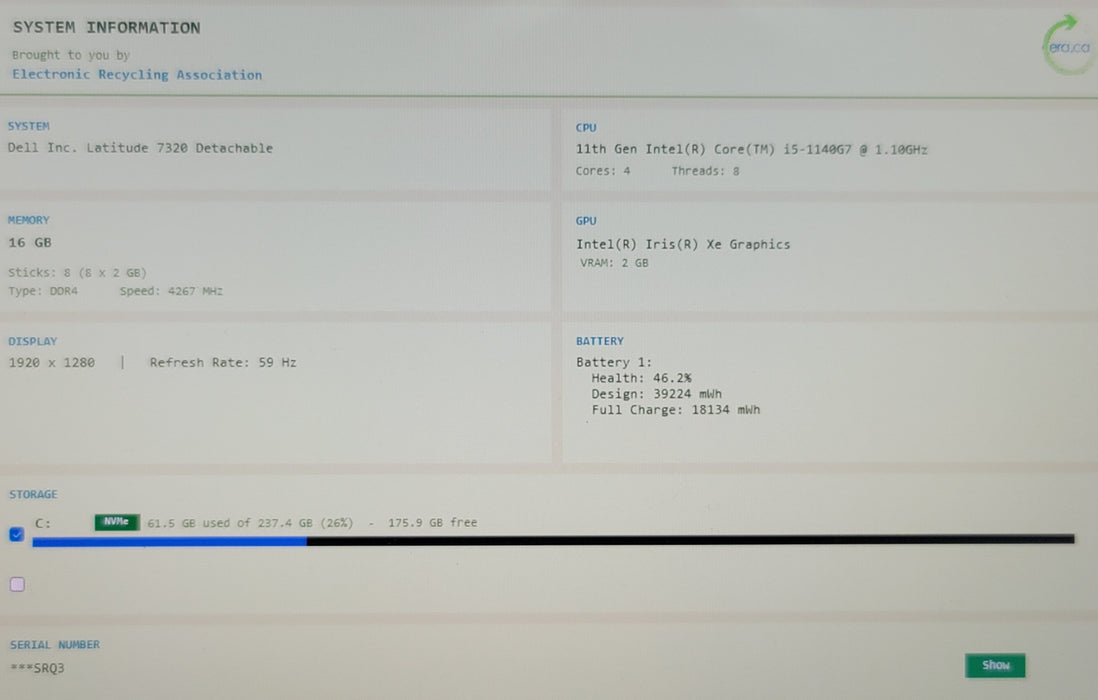 Dell Latitude 7320 Detachable i5-1140G7 16GB DDR4 256GB NVMe w/ Stylus and Case