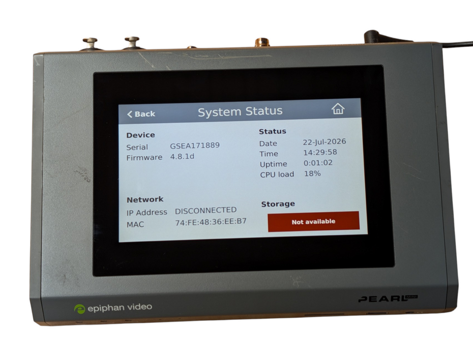 Epiphan Pearl Mini Live Video Production System Touchscreen Recorder Streamer