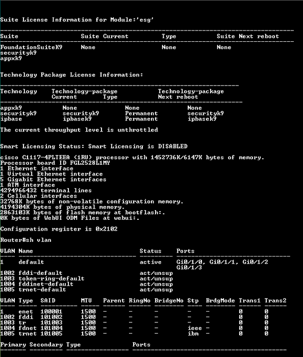 Cisco C1117-4PLTE LA ISR 1100 Router VDSL2/ADSL2+ LTE No AC