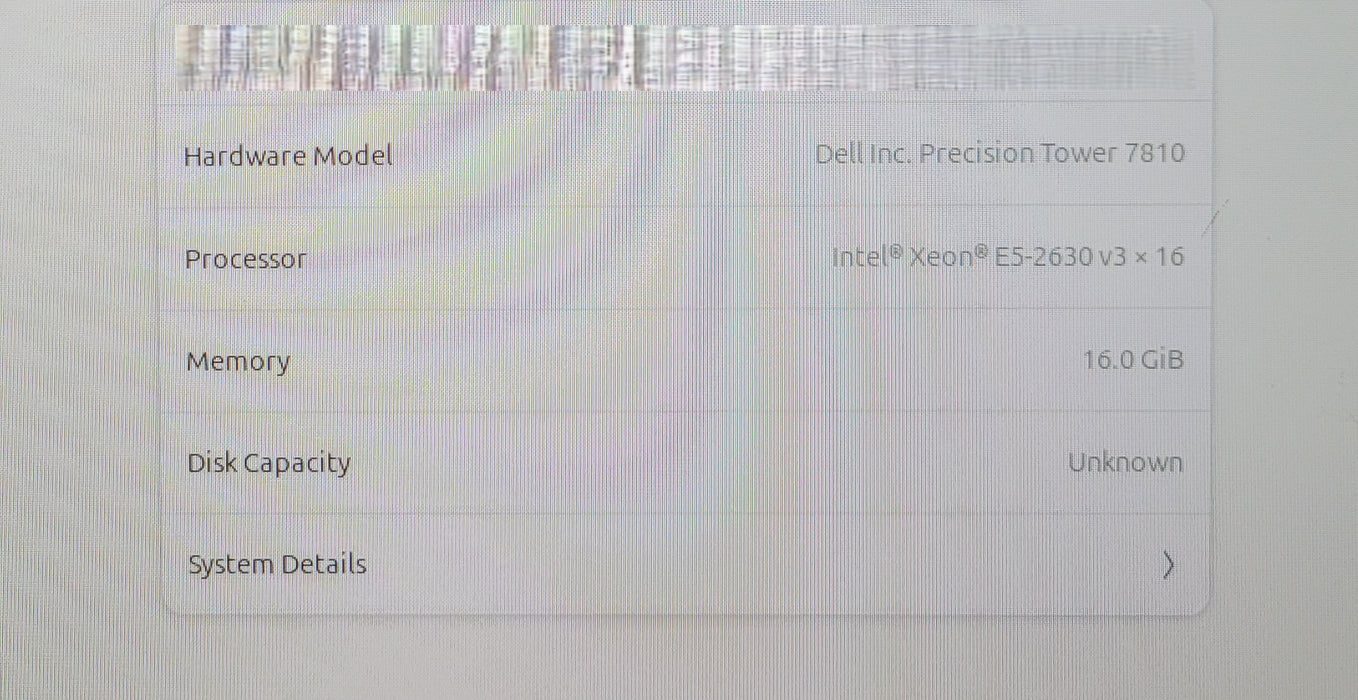 Dell Precision Tower 7810 | Xeon E5-2630 v3 @2.40GHz 16GB DDR4 | NO HDD