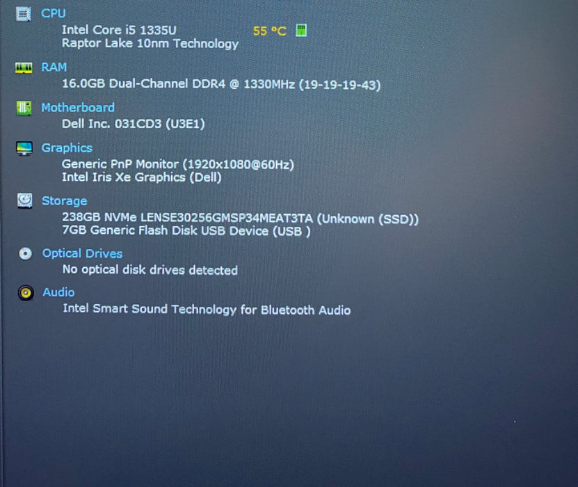 Dell Latitude 5540 i5-1335U 1.30GHz 16GB RAM 256GB SSD No Power Adapter READ!