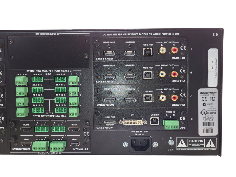 Crestron DM-MD8X8 8x8 Digital Media Switcher