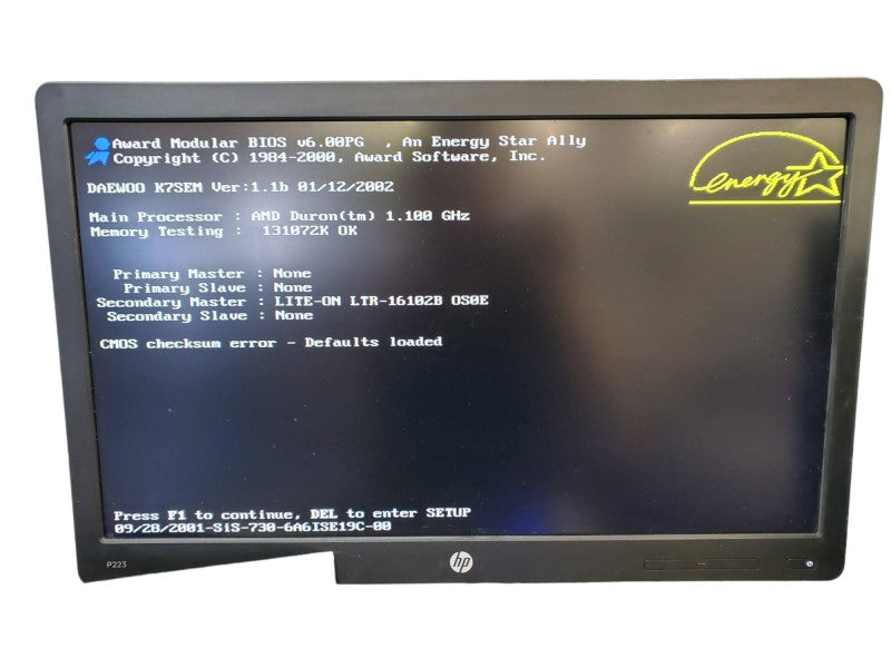 Vintage Custom Desktop AMD Duron 1.1Ghz 128MB RAM NO HDD @
