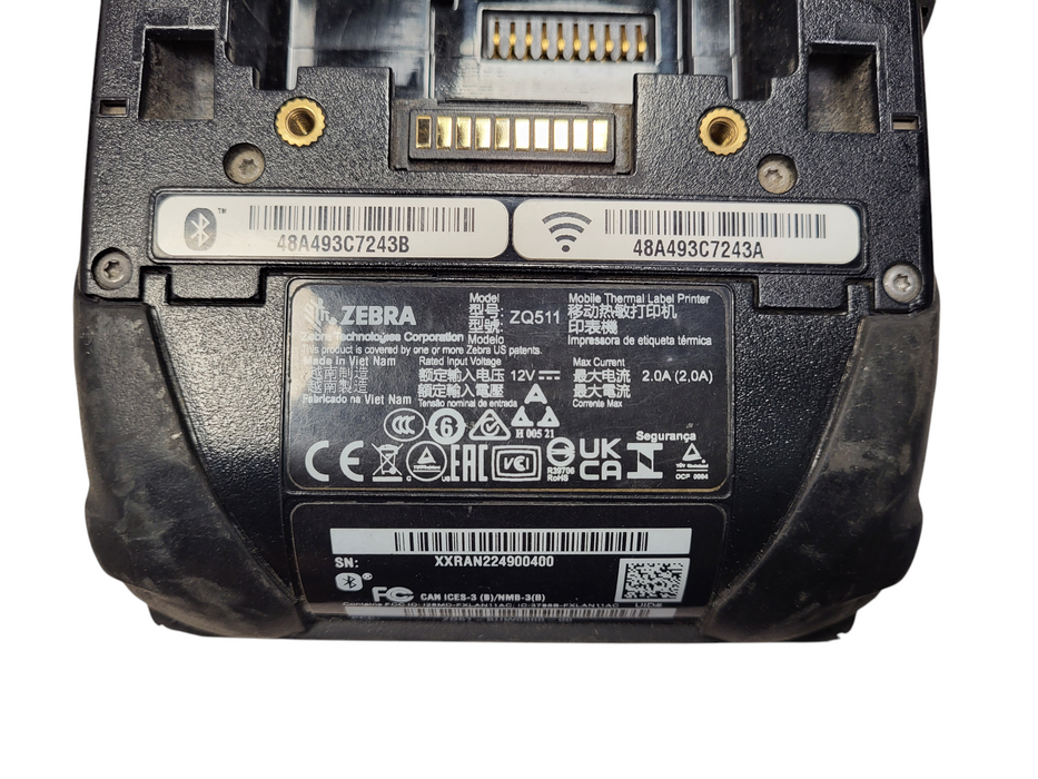 Zebra ZQ51-BUW0000-00 Direct Thermal Printer, ZQ511, Bluetooth, No AC/Battery