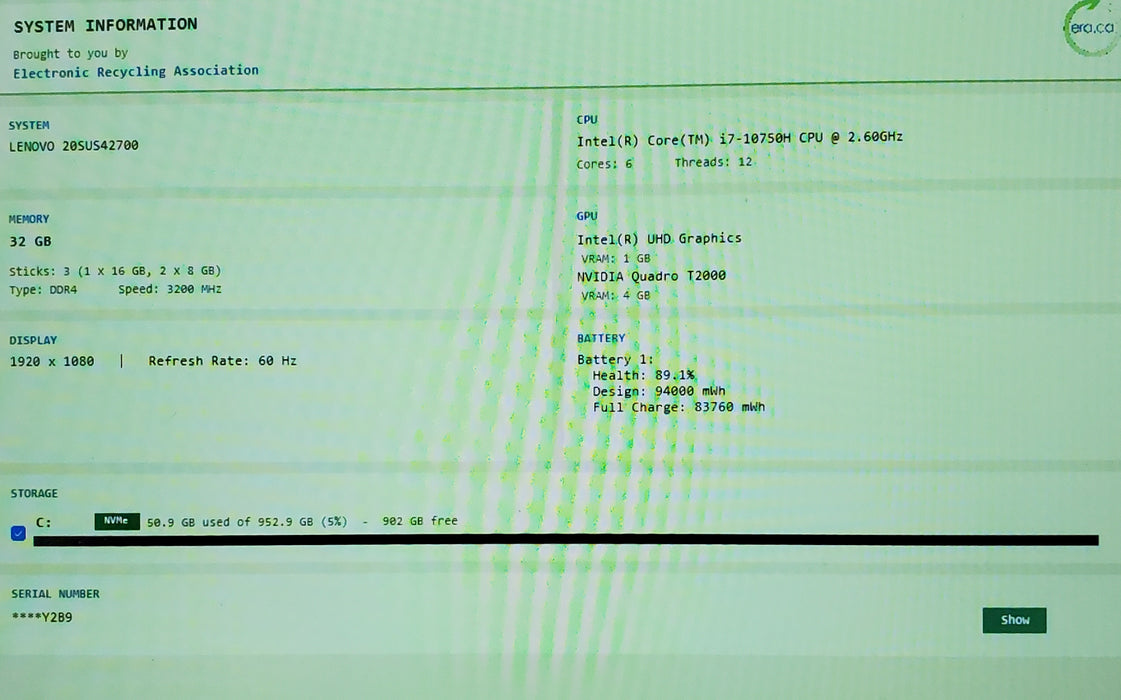 Lenovo ThinkPad P15 Gen 1 FHD i7-10850H NVIDIA T2000 4GB GPU 32GB RAM 1TB SSD