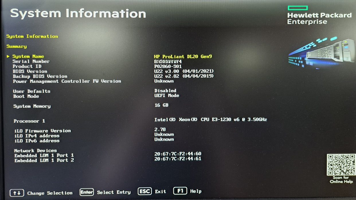 HPE ProLiant DL20 Gen9 4x 2.5" | Xeon E3-1230 v6 @3.50GHz, 16GB DDR4, B140i RAID