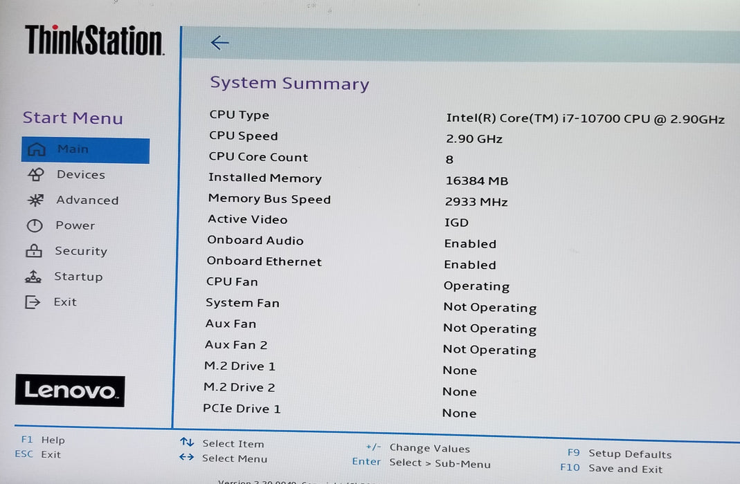 Lenovo ThinkStation P340 SFF | Intel Core i7-10700 CPU 16GB DDR4 No HDD