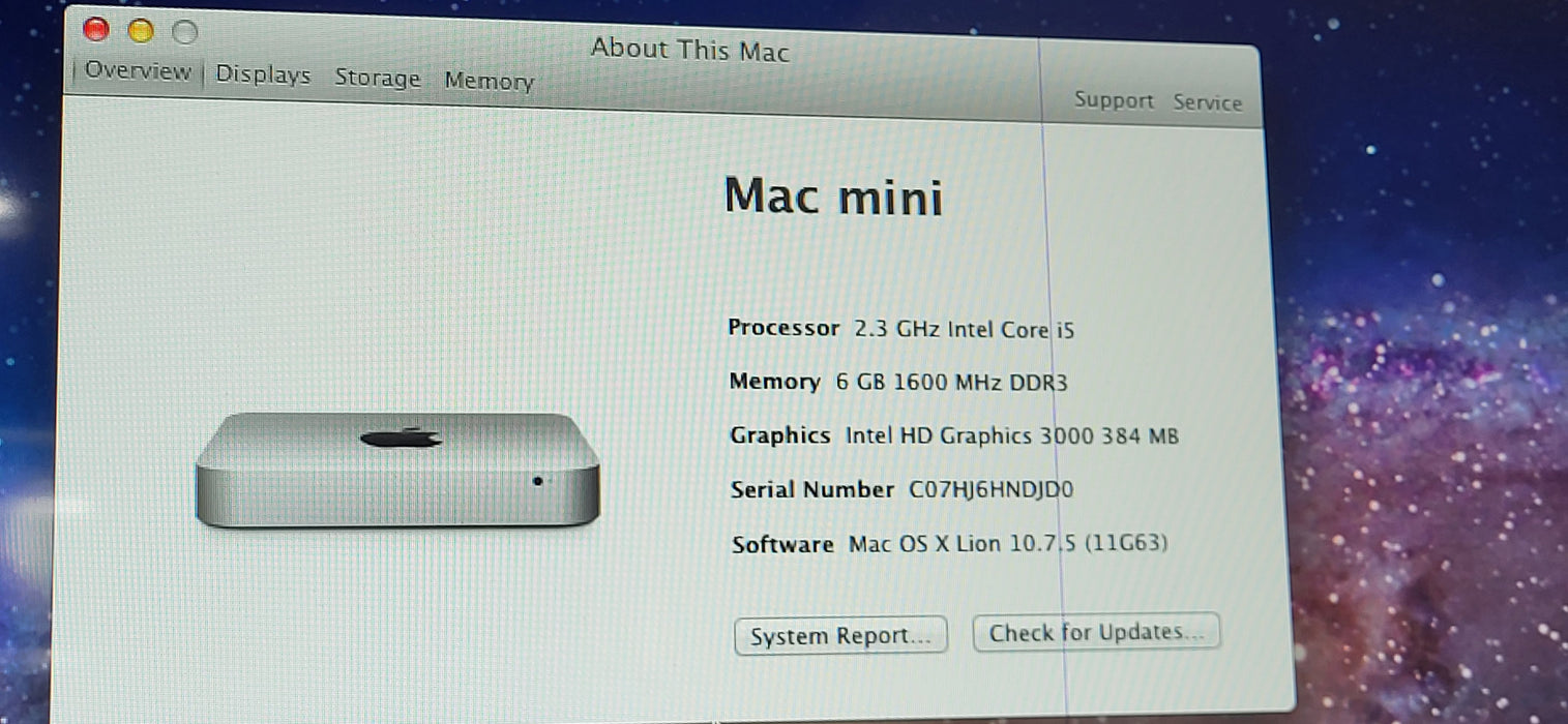 Apple Mac Mini A1347 i5- 2415M CPU |  256GB SSD| 6GB DDR3 RAM