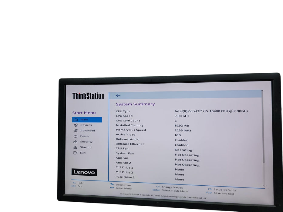 Lenovo ThinkStation P340 SFF i5 - 10400 @ 2.90GHz 8GB DDR4 Ram No HDD