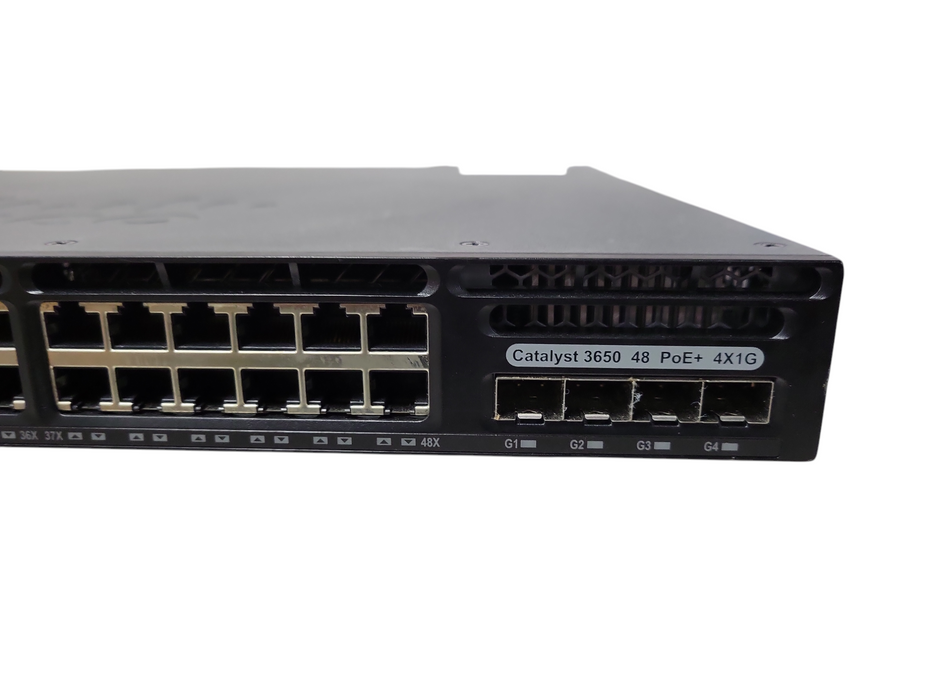 Cisco WS-C3650-48FS-S 48-Port Gigabit Ethernet SFP PoE+ Network Switch