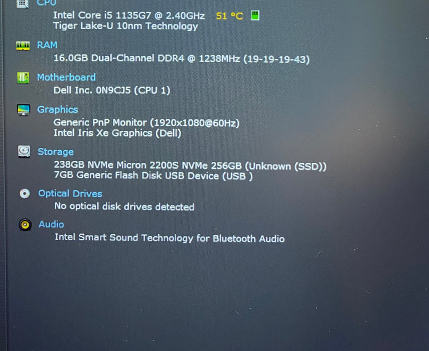 Dell Vostro 5402 Intel Core i5-1135G7 2.40GHz 16GB RAM 256GB SSD