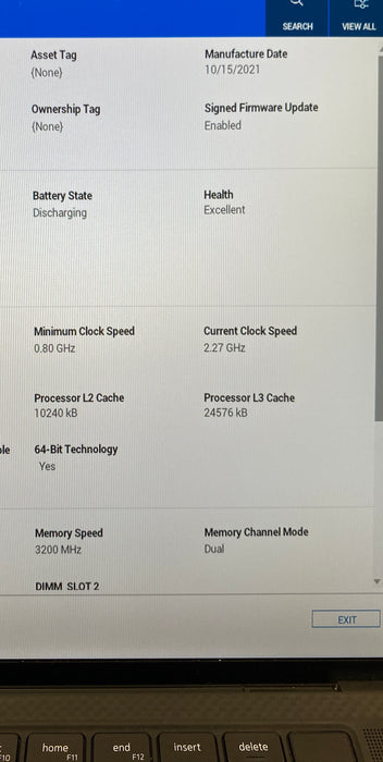 Dell XPS 15 9510 i7-11800H RTX 3050 4GB GPU 16GB RAM 256SSD No Power Adapter