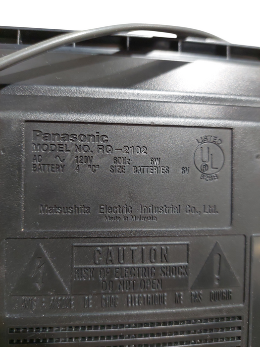 Panasonic Tape Recorder AC/Battery / Full Auto Stop Model: RQ-2102 SlimLine