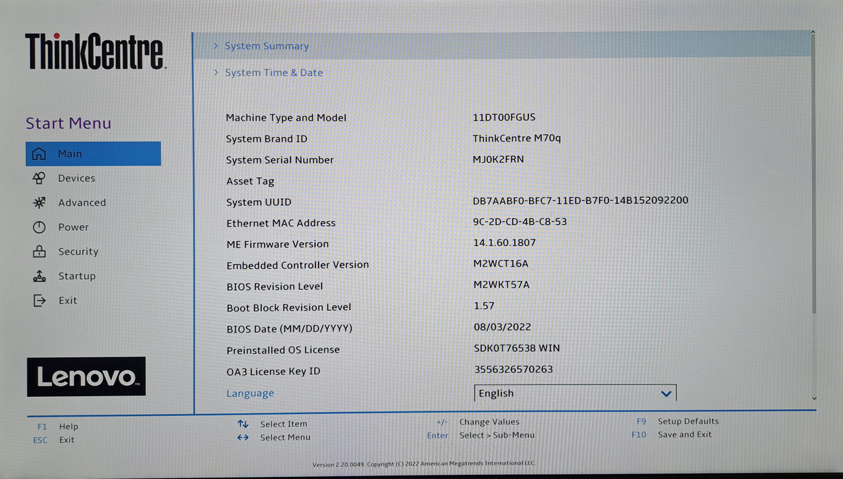 Lenovo ThinkCentre M70q | Intel Core i5-10400T, 8GB DDR4, 265GB NVMe, Wi-Fi, 90W