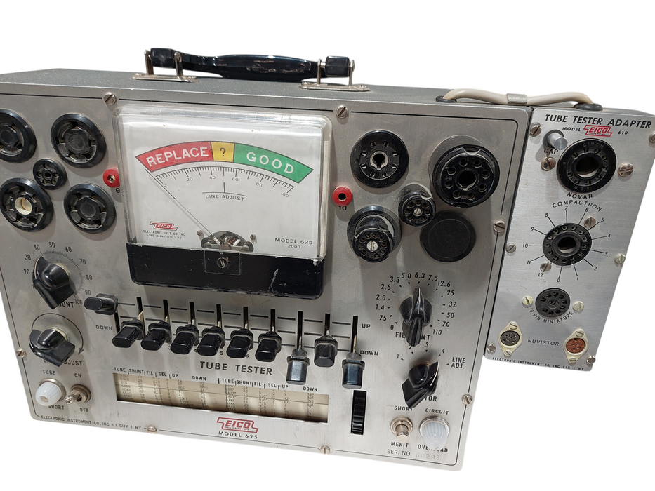 EICO Tube Tester Model: 625 With Tube Tester Model: 610 Attached to it