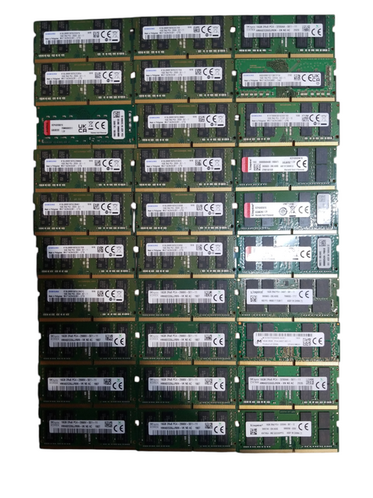 Lot of 60x, Assorted 16GB DDR4 SODIMM Laptop RAM