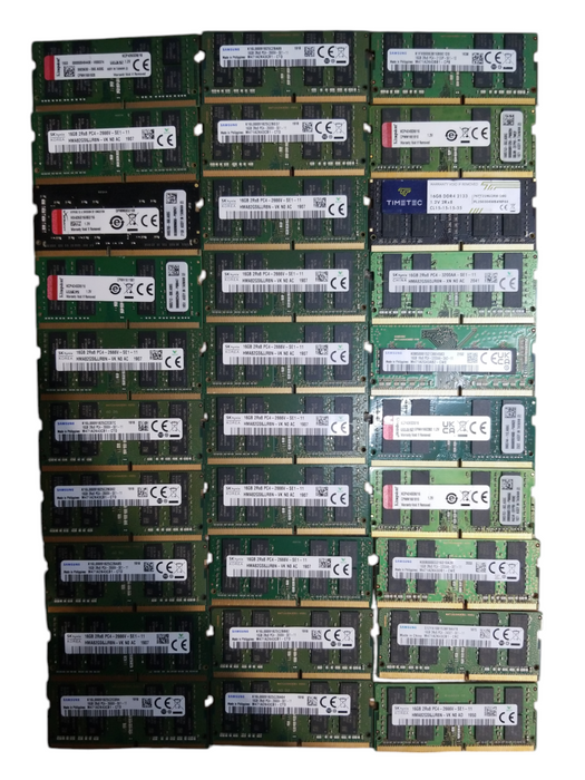 Lot of 60x, Assorted 16GB DDR4 SODIMM Laptop RAM