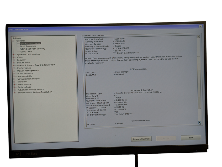 DELL OptiPlex 5080 micro PC Intel Core i5-10500T 16GB RAM 256GB NVMe SSD