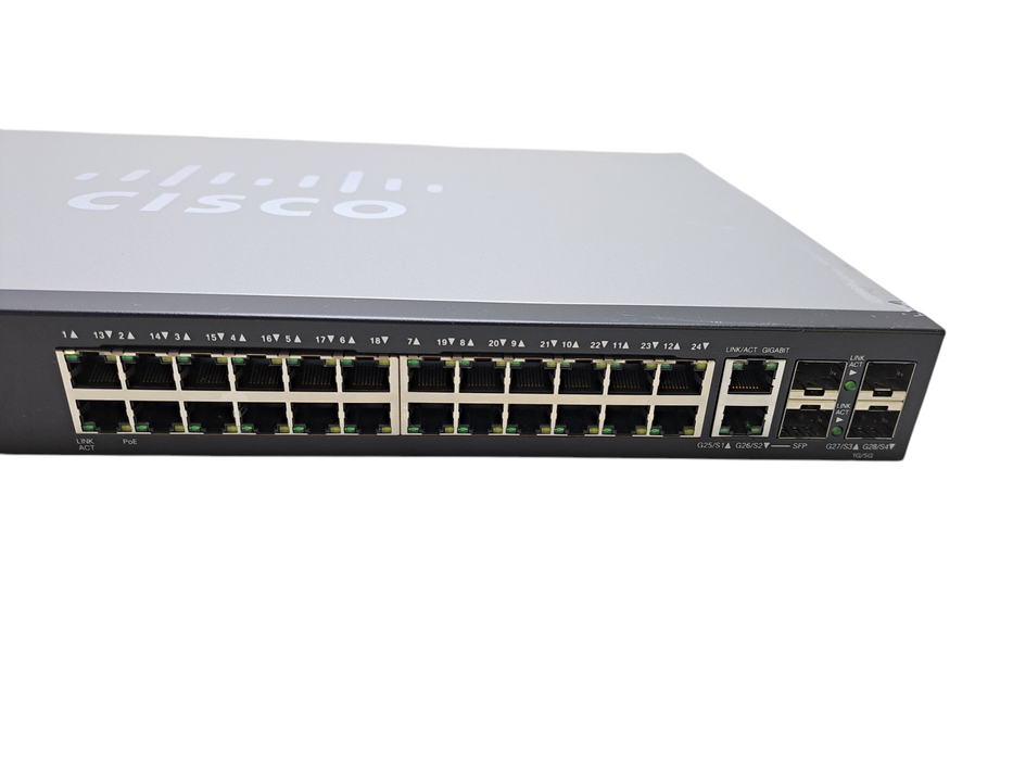 Cisco SG500-28P 28-Port Gigabit PoE Stackable Managed Switch 4x SFP