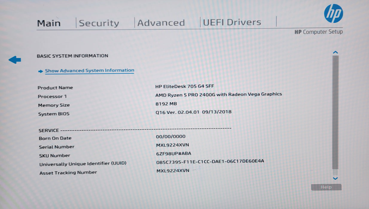 HP EliteDesk 705 G4 SFF w/ Ryzen R5-2400G 8GB RAM No HDD/SSD/NVME *Qty*