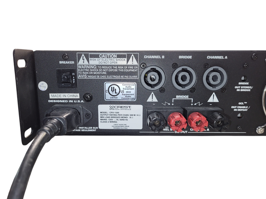 Crest Audio CPX 1500 2-Channel Professional Power Amplifier READ