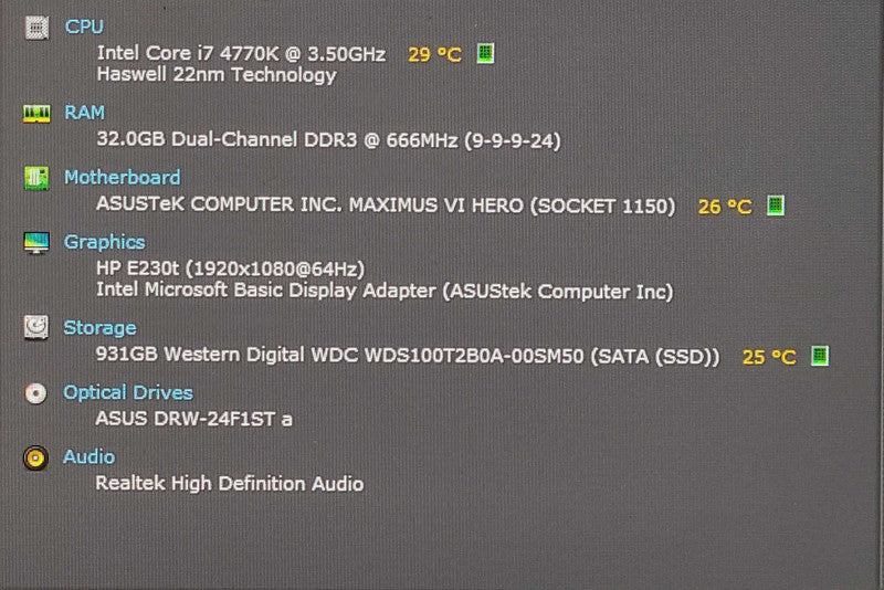 Custom Gaming PC/ASUS Maximus VI Hero, i7-4770K 3.50GHz, 32GB DDR3, 1TB SSD