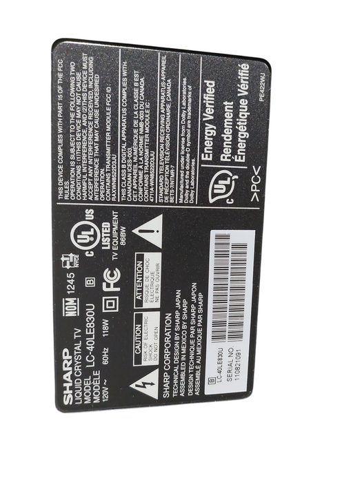 Sharp Aquos Liquid Crystal 40" TV