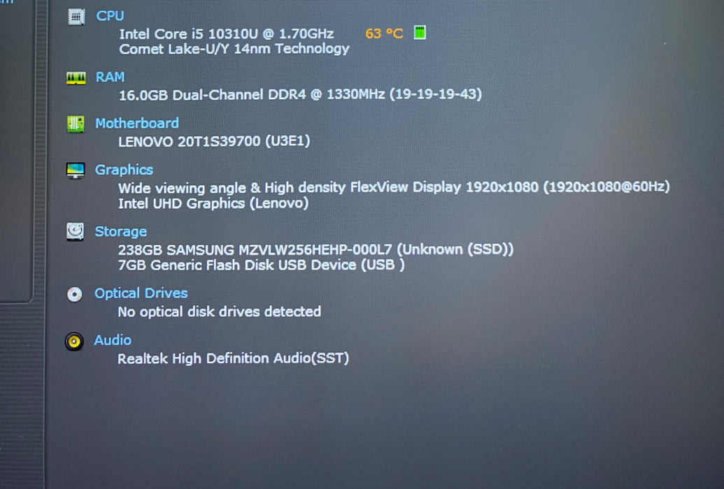 Lenovo ThinkPad T14s Intel Core i5-10310U 1.70GHz vPRO 16GB RAM 256GB SSD