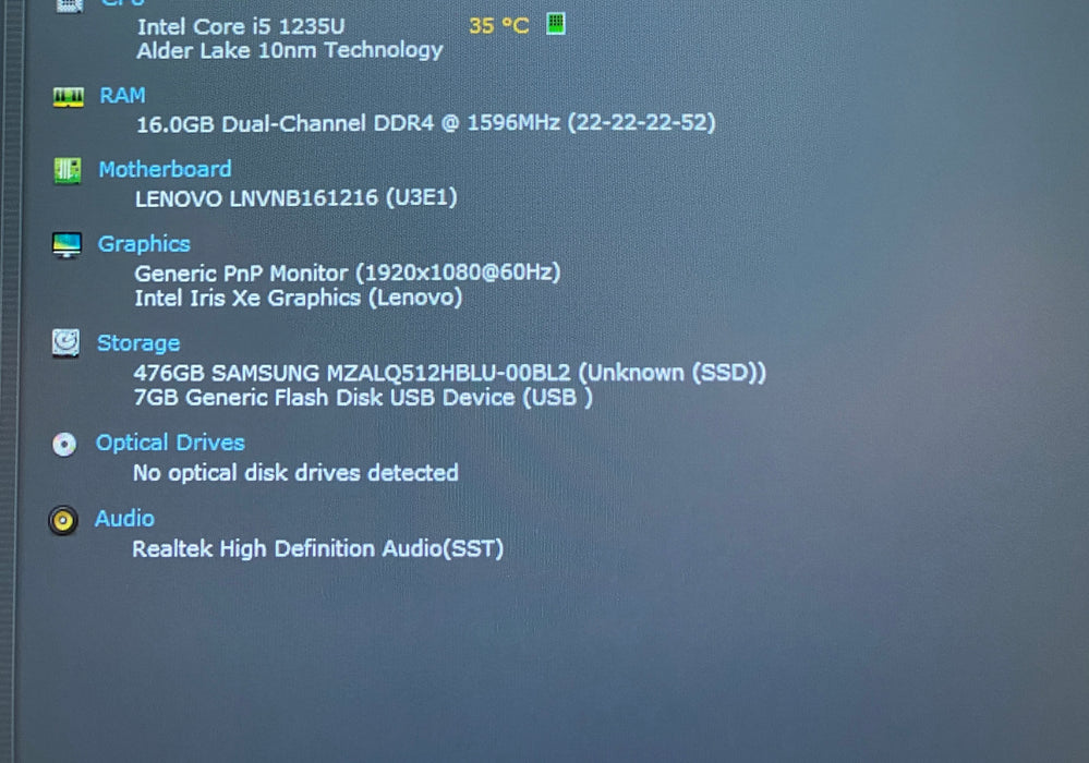 Lenovo ThinkBook 14 G4 IAP TOUCH Core i5-1235U 1.30GHz 16GB RAM 512GB SSD READ!
