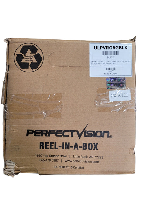 RG6 Black Cable CMG FT4 305-meter 1000-ft Reel-in-Box thousand-feet, ULPVRG6GBLK