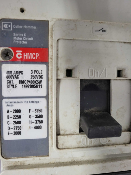 Cutler-Hammer HMCP400X5 Circuit Breaker 3 Pole 400Amp 600VAC, READ _