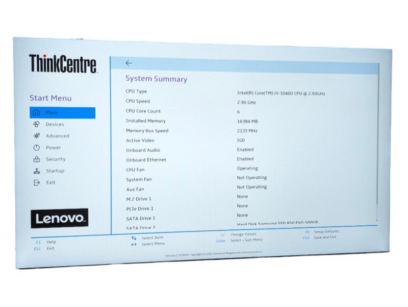 Lenovo ThinkCenre M70s Intel Core i5-10400 @ 2.90Ghz, 16GB RAM & 500GB SSD   -