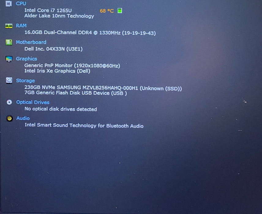 Dell Latitude 5430 i7-1265U 1.80GHz 16GB RAM 256GB SSD No Power Adapter - READ!