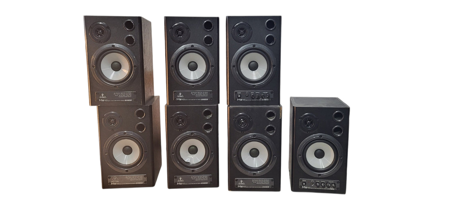 Lot of 7 Behringer MS40 Active Studio Monitor Speakers Mixed Condition | READ