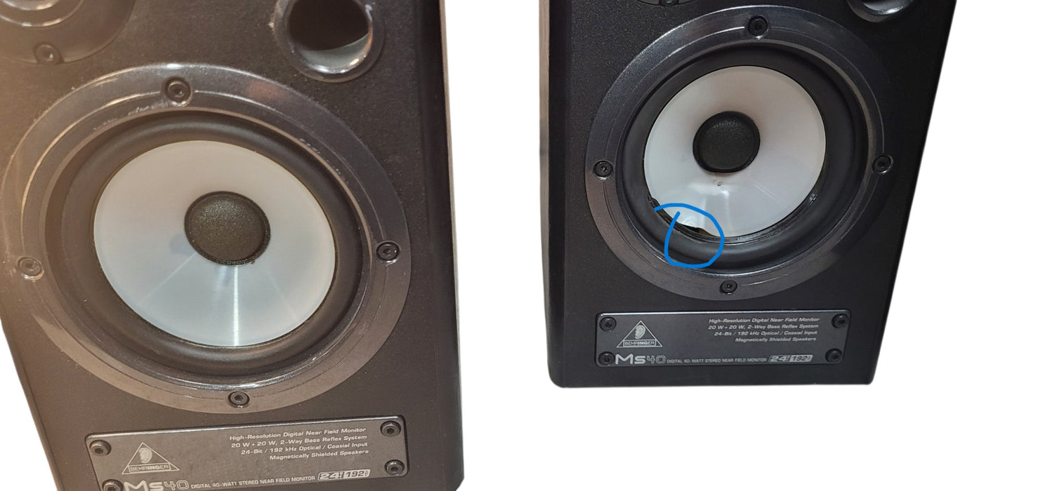 Lot of 7 Behringer MS40 Active Studio Monitor Speakers Mixed Condition | READ