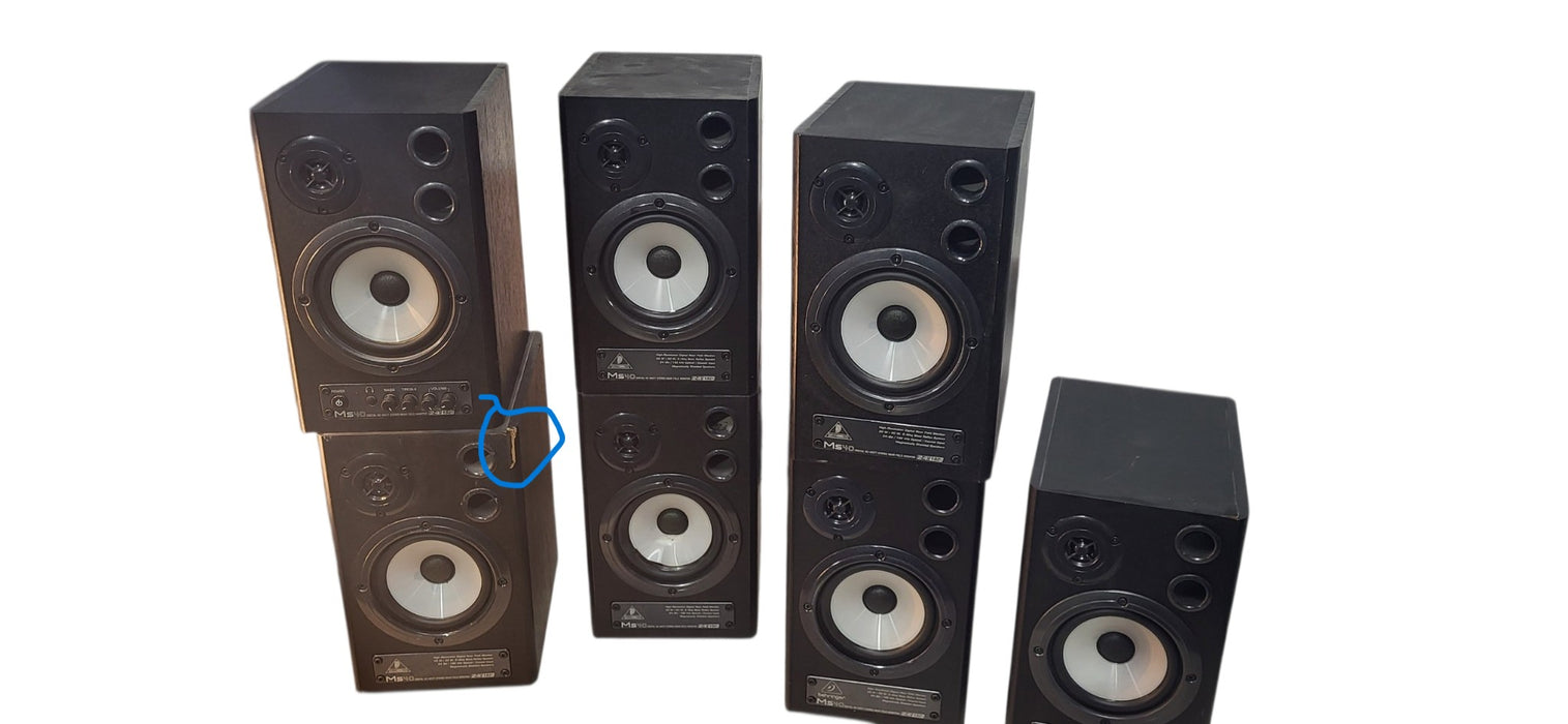 Lot of 7 Behringer MS40 Active Studio Monitor Speakers Mixed Condition | READ