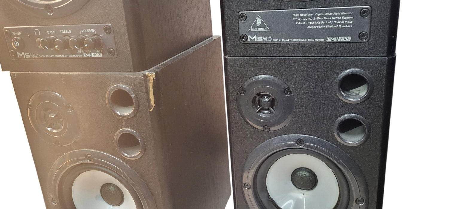 Lot of 7 Behringer MS40 Active Studio Monitor Speakers Mixed Condition | READ