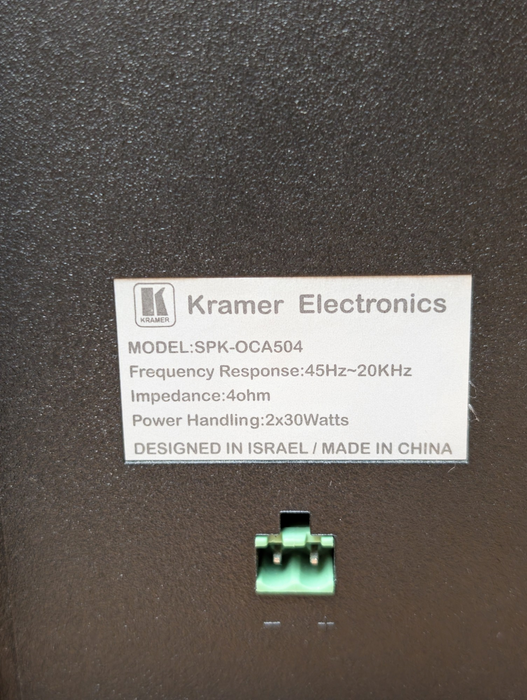 Pair of Kramer SPK-OCA504 Black powered speakers
