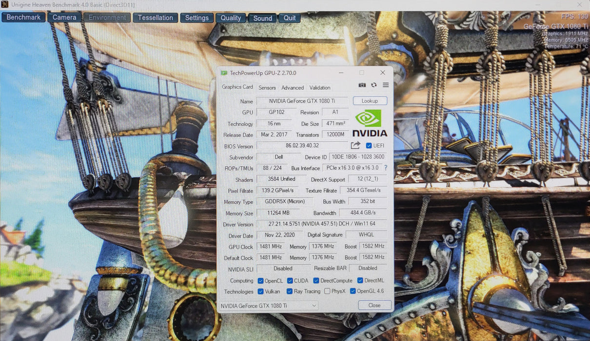 DELL NVIDIA GeForce GTX 1080 Ti OEM 11GB Graphics Card