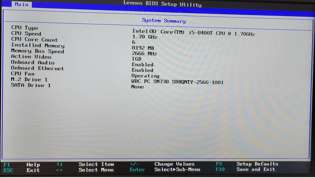 Lenovo ThinkCentre M720q | i5-8400T @1.70GHz 8GB DDR4 256GB NVMe