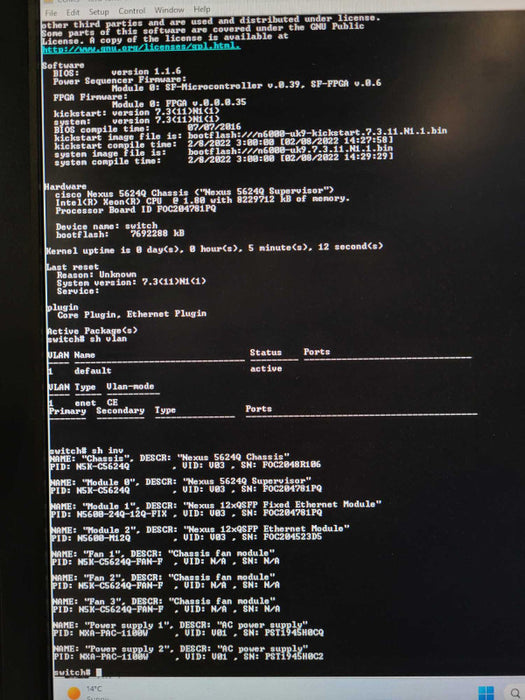 Cisco N5K-C5624Q Cisco Nexus 5624Q 40 Gigabit 24 Port Ethernet Switch $