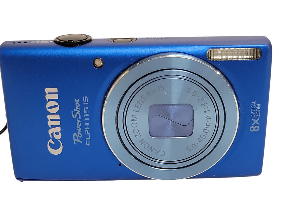 Canon PowerShot ELPH 115 IS Blue Digital Camera 16.0MP 8x Optical Zoom, READ